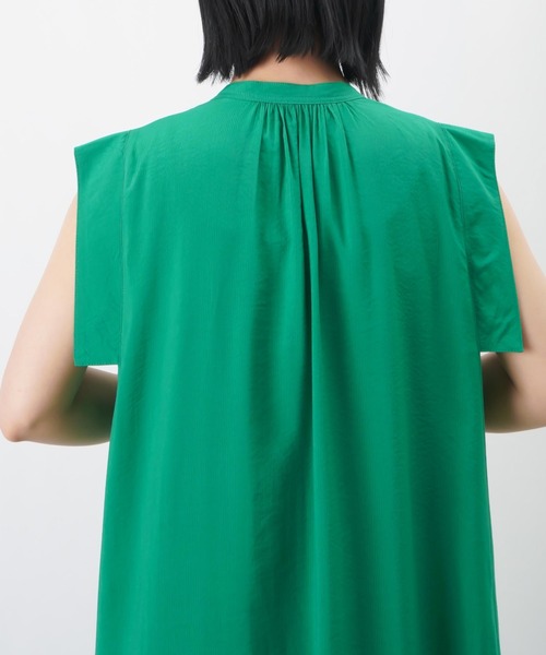 LUCA/LADY LUCK LUCA（ルカ/レディラックルカ）の「LC/LLL ストライプワンピース / サイドスリットノースリシャツワンピース（シャツワンピース・レディース・グリーン/ブラック/オレンジ・FREE）」の13枚目の写真