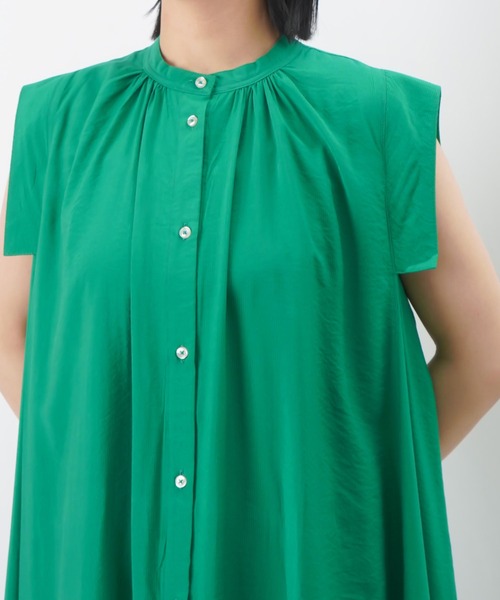 LUCA/LADY LUCK LUCA（ルカ/レディラックルカ）の「LC/LLL ストライプワンピース / サイドスリットノースリシャツワンピース（シャツワンピース・レディース・グリーン/ブラック/オレンジ・FREE）」の12枚目の写真