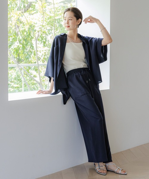 LEPSIM（レプシィム）の「マルチメリットカルゼ5分袖シャツ　124076（シャツ/ブラウス・レディース・アイボリー/ライトグリーン/ネイビー/グレー・FREE）」の20枚目の写真