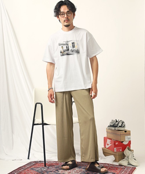 LUXSTYLE（ラグスタイル）の「プリーツワイドイージーパンツ（その他パンツ・メンズ・ベージュ/スモーク/ブラック・L/M）」の9枚目の写真