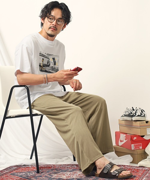 LUXSTYLE（ラグスタイル）の「プリーツワイドイージーパンツ（その他パンツ・メンズ・ベージュ/スモーク/ブラック・L/M）」の10枚目の写真