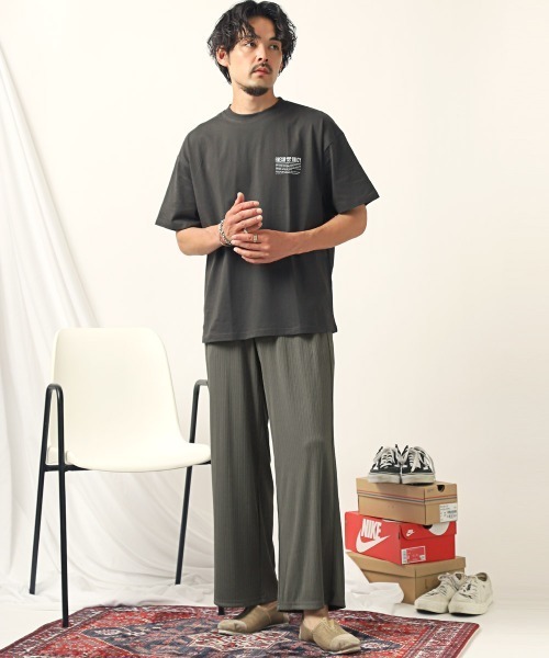 LUXSTYLE（ラグスタイル）の「プリーツワイドイージーパンツ（その他パンツ・メンズ・ベージュ/スモーク/ブラック・L/M）」の11枚目の写真