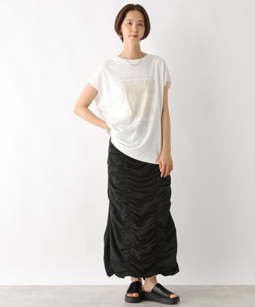 LEPSIM(レプシィム)の「異素材シャーリングスカート 116750(スカート・レディース・ブラック/アイボリー/チャコールグレー・FREE)」の12枚目の写真