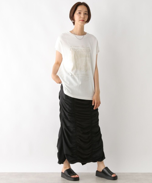 LEPSIM(レプシィム)の「異素材シャーリングスカート 116750(スカート・レディース・ブラック/アイボリー/チャコールグレー・FREE)」の14枚目の写真