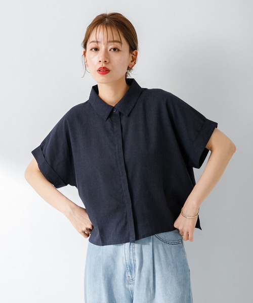 URBAN RESEARCH Sonny Label(アーバンリサーチサニーレーベル)の「リネン混クロップドドルマンシャツ(シャツ/ブラウス・レディース・ホワイト系その他/ベージュ/ネイビー・FREE)」の11枚目の写真