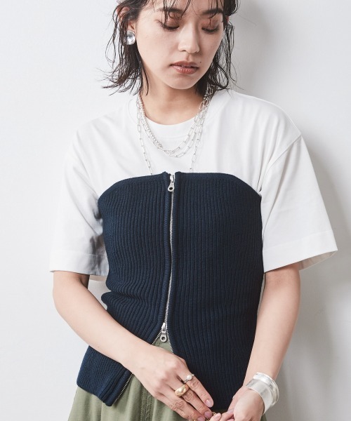 CHIC STYLE(シックスタイル)の「 ニットビスチェ <大きいサイズ有>シックスタイル (ベスト・レディース・グレー/ネイビー・M/L/LL/3L/4L/5L)」の21枚目の写真