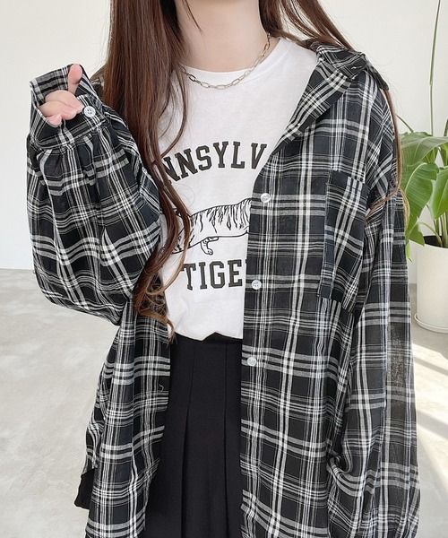 セール】オーバーサイズチェックシャツ（シャツ/ブラウス）｜Nana(ナナ