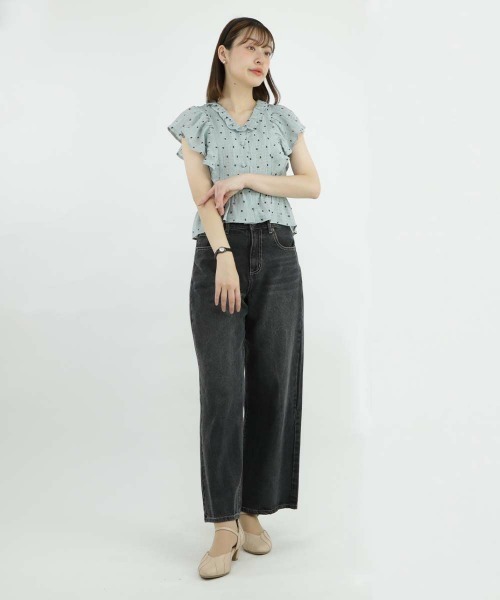 an another angelus(アンアナザーアンジェラス)の「スノードットフリル袖ブラウス/ananotherangelus(シャツ/ブラウス・レディース・ホワイト×ブラック/ブルー・FREE)」の20枚目の写真