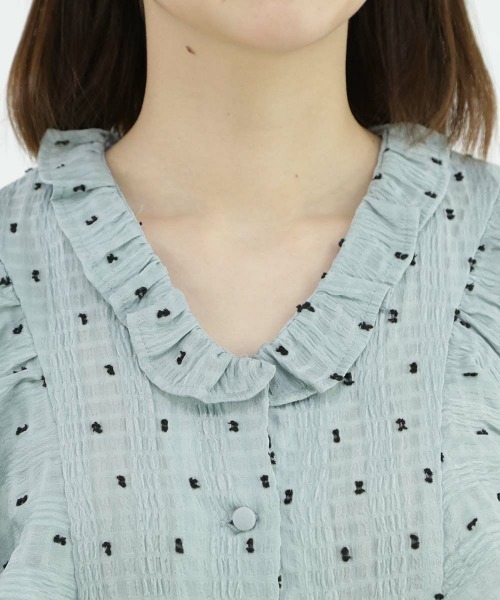 an another angelus(アンアナザーアンジェラス)の「スノードットフリル袖ブラウス/ananotherangelus(シャツ/ブラウス・レディース・ホワイト×ブラック/ブルー・FREE)」の18枚目の写真