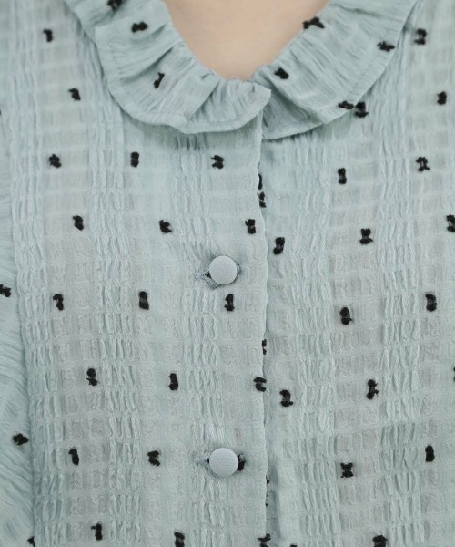 an another angelus(アンアナザーアンジェラス)の「スノードットフリル袖ブラウス/ananotherangelus(シャツ/ブラウス・レディース・ホワイト×ブラック/ブルー・FREE)」の17枚目の写真