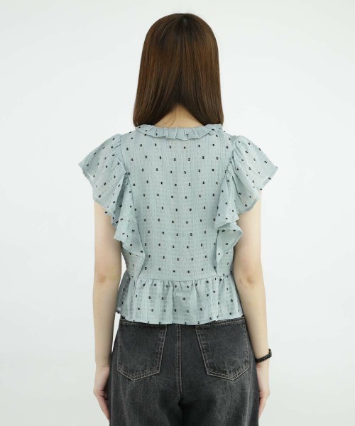 an another angelus(アンアナザーアンジェラス)の「スノードットフリル袖ブラウス/ananotherangelus(シャツ/ブラウス・レディース・ホワイト×ブラック/ブルー・FREE)」の15枚目の写真