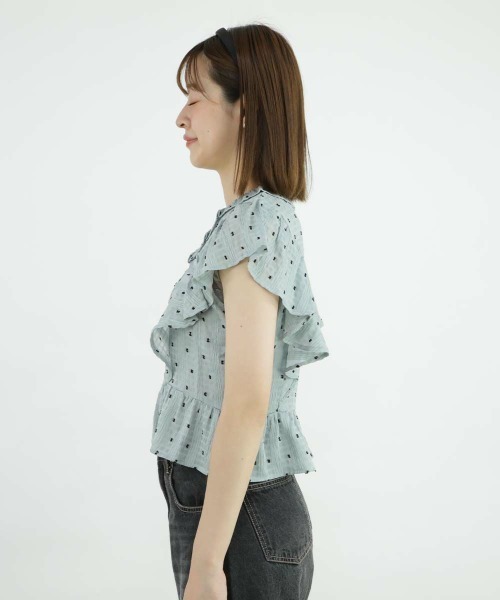 an another angelus(アンアナザーアンジェラス)の「スノードットフリル袖ブラウス/ananotherangelus(シャツ/ブラウス・レディース・ホワイト×ブラック/ブルー・FREE)」の14枚目の写真