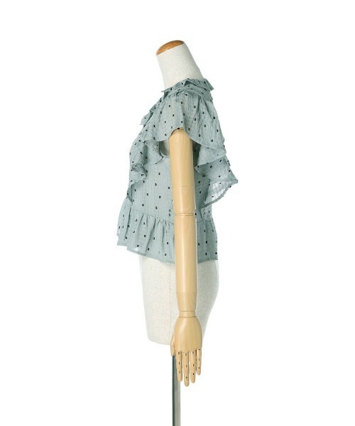 an another angelus(アンアナザーアンジェラス)の「スノードットフリル袖ブラウス/ananotherangelus(シャツ/ブラウス・レディース・ホワイト×ブラック/ブルー・FREE)」の10枚目の写真