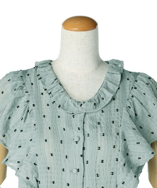 an another angelus(アンアナザーアンジェラス)の「スノードットフリル袖ブラウス/ananotherangelus(シャツ/ブラウス・レディース・ホワイト×ブラック/ブルー・FREE)」の9枚目の写真