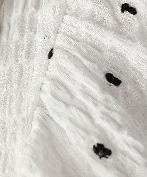 an another angelus(アンアナザーアンジェラス)の「スノードットフリル袖ブラウス/ananotherangelus(シャツ/ブラウス・レディース・ホワイト×ブラック/ブルー・FREE)」の8枚目の写真