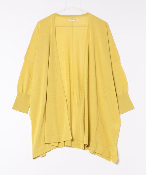 Q（キュー）の「UV接触冷感ドレープトッパーカーデ（カーディガン/ボレロ・レディース・ネイビー/レモンイエロー・MEDIUM）」の4枚目の写真