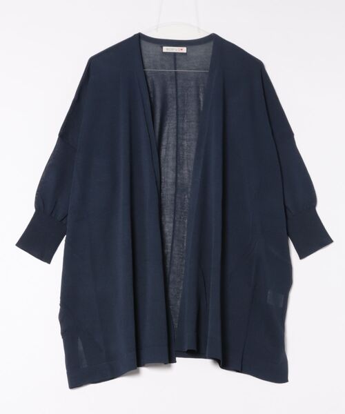 Q（キュー）の「UV接触冷感ドレープトッパーカーデ（カーディガン/ボレロ・レディース・ネイビー/レモンイエロー・MEDIUM）」の5枚目の写真