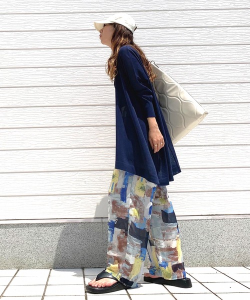 Q（キュー）の「UV接触冷感ドレープトッパーカーデ（カーディガン/ボレロ・レディース・ネイビー/レモンイエロー・MEDIUM）」の14枚目の写真