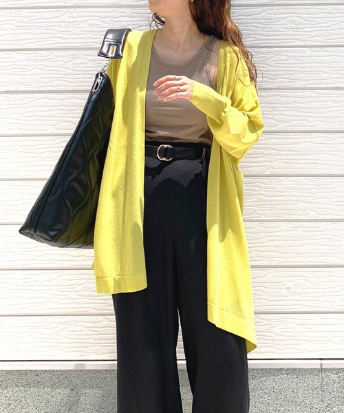 Q（キュー）の「UV接触冷感ドレープトッパーカーデ（カーディガン/ボレロ・レディース・ネイビー/レモンイエロー・MEDIUM）」の20枚目の写真