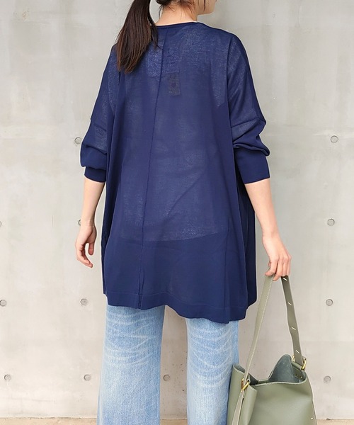 Q（キュー）の「UV接触冷感ドレープトッパーカーデ（カーディガン/ボレロ・レディース・ネイビー/レモンイエロー・MEDIUM）」の19枚目の写真