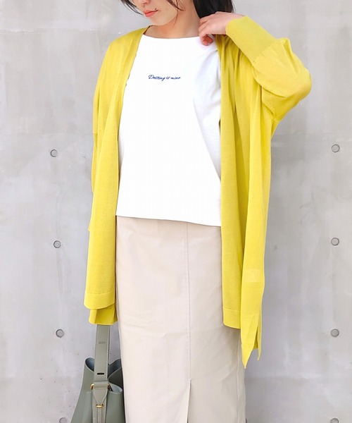 Q（キュー）の「UV接触冷感ドレープトッパーカーデ（カーディガン/ボレロ・レディース・ネイビー/レモンイエロー・MEDIUM）」の21枚目の写真