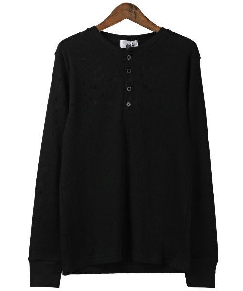 LUXSTYLE(ラグスタイル)の「ワッフルヘンリーネック長袖Tシャツ(Tシャツ/カットソー・メンズ・グレー/ピンク/ベージュ/ブラック/カーキ/ネイビー/ホワイト・XL/L/M)」の18枚目の写真