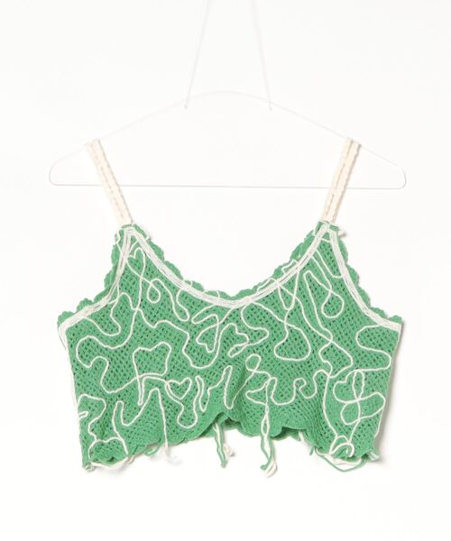 Solace（ソレイス）の「デザインニットキャミトップス（キャミソール・レディース・イエロー/グリーン/ネイビー・FREE）」の5枚目の写真