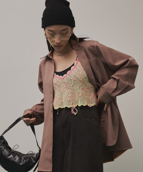 Solace（ソレイス）の「デザインニットキャミトップス（キャミソール・レディース・イエロー/グリーン/ネイビー・FREE）」の22枚目の写真