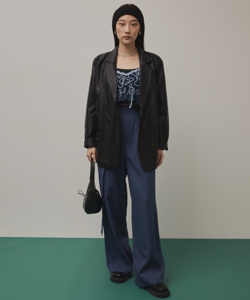 【新品タグ付き】PAMEO POSE cloudニットキャミ ネイビー レースキャミソール ネイビー | RIG_official online store