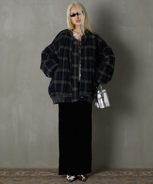 PRANK PROJECT（プランクプロジェクト）の「リバーシブルビッグボンバージャケット / Reversible Big Bomber Jacket（ブルゾン・レディース・カーキ/グレー/ピンク/ブラック・FREE）」の8枚目の写真