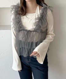 【apres jour clair】チュールフリルトップス【ZOZOTOWN限定アイテム】