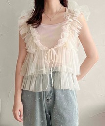 apres jour clair | 【apres jour clair】チュールフリルベスト【ZOZOTOWN限定アイテム】(タンクトップ)