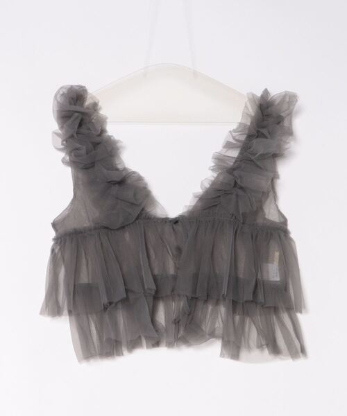 apres jour clair（アプレジュールクレア）の「【apres jour clair】チュールフリルトップス【ZOZOTOWN限定アイテム】（タンクトップ・レディース・アイボリー/チャコールグレー/ブルー系その他・フリー/X-LARGE）」の6枚目の写真