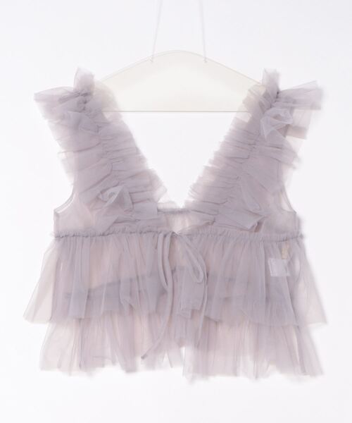 apres jour clair（アプレジュールクレア）の「【apres jour clair】チュールフリルトップス【ZOZOTOWN限定アイテム】（タンクトップ・レディース・アイボリー/チャコールグレー/ブルー系その他・フリー/X-LARGE）」の5枚目の写真