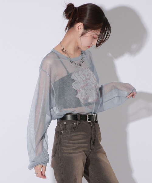 【セール】【UNISEX】シアーグラフィティニット（ニット/セーター）｜Anui（アニュイ）