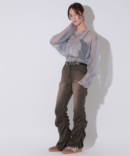 【セール】【UNISEX】シアーグラフィティニット（ニット/セーター）｜Anui（アニュイ）