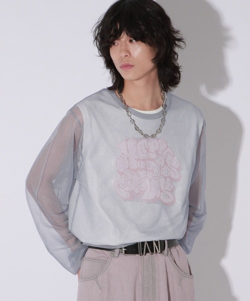 【セール】【UNISEX】シアーグラフィティニット（ニット/セーター）｜Anui（アニュイ）