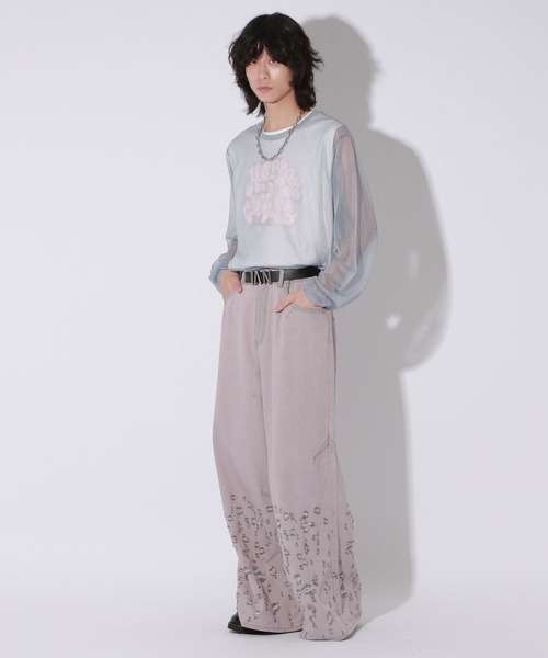 【セール】【UNISEX】シアーグラフィティニット（ニット/セーター）｜Anui（アニュイ）