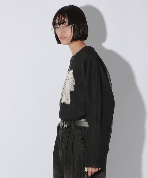 【セール】【UNISEX】シアーグラフィティニット（ニット/セーター）｜Anui（アニュイ）