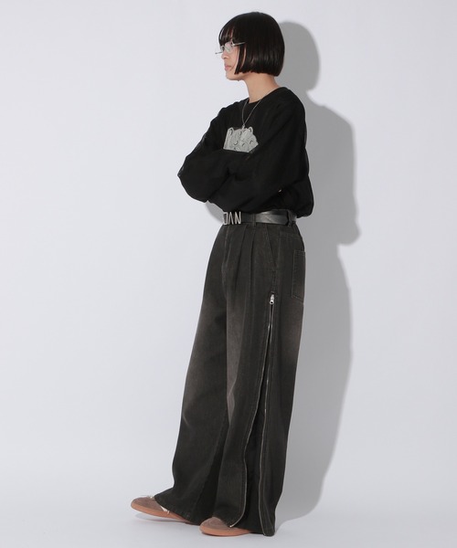 【セール】【UNISEX】シアーグラフィティニット（ニット/セーター）｜Anui（アニュイ）