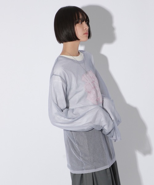 【セール】【UNISEX】シアーグラフィティニット（ニット/セーター）｜Anui（アニュイ）
