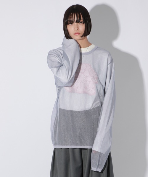 【セール】【UNISEX】シアーグラフィティニット（ニット/セーター）｜Anui（アニュイ）