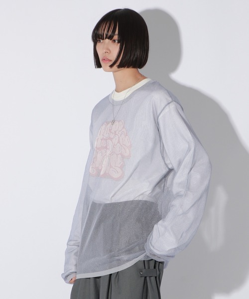【セール】【UNISEX】シアーグラフィティニット（ニット/セーター）｜Anui（アニュイ）