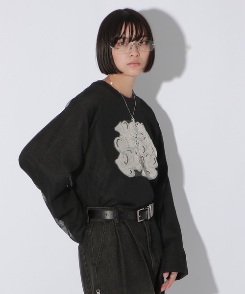 【セール】【UNISEX】シアーグラフィティニット（ニット/セーター）｜Anui（アニュイ）