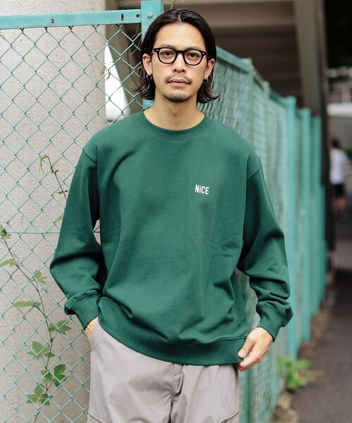 B:MING by BEAMS（ビーミングバイビームス）の「エンブロイダリー NiCE ロゴ クルーネック スウェット（スウェット・メンズ・ブラック/グリーン・SMALL/MEDIUM/LARGE/X-LARGE）」の12枚目の写真