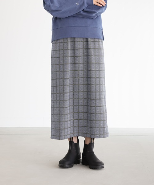 n'OrLABEL（ノアールレーベル）の「『ヘリンボーンチェック柄ナロースカート』（スカート・レディース・チャコール/ネイビー・2/1）」の4枚目の写真