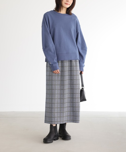 n'OrLABEL（ノアールレーベル）の「『ヘリンボーンチェック柄ナロースカート』（スカート・レディース・チャコール/ネイビー・2/1）」の7枚目の写真
