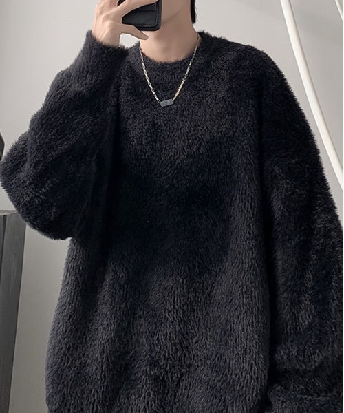 NEW GENTLEMAN(ニュージェントルマン)の「スティンキー シャギー クルーネック オーバーサイズニット(ニット/セーター・メンズ・ブラック/ホワイト/ブラウン・M/L)」の20枚目の写真