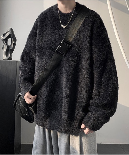 NEW GENTLEMAN(ニュージェントルマン)の「スティンキー シャギー クルーネック オーバーサイズニット(ニット/セーター・メンズ・ブラック/ホワイト/ブラウン・M/L)」の19枚目の写真