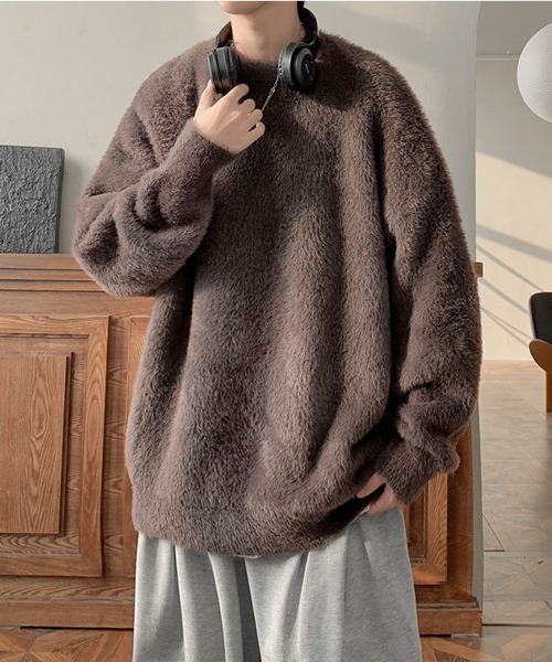 NEW GENTLEMAN(ニュージェントルマン)の「スティンキー シャギー クルーネック オーバーサイズニット(ニット/セーター・メンズ・ブラック/ホワイト/ブラウン・M/L)」の15枚目の写真